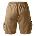 thumbnail image 7 of XIAONU Men's Cargo Athletic Shorts Drawstring Waist Zipper Pockets Daily Shorts, 7 of 7