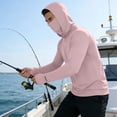 thumbnail image 4 of Kalauyu Mens UPF50+ Sun Protection Hooded Long Sleeve Shirts Stretch Casual Basic Tops Thumb Hole Rash Guard Shirts Fishing Hiking Tops, 4 of 8