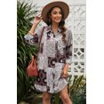 thumbnail image 3 of ABPHQTO Minivestido camisero con estampado floral vintage rojo para mujer, 3 of 5