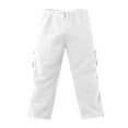 thumbnail image 2 of Mens Loose Cargo Pants Cual Drawstring Eltic Waist Wide Leg Athletic Sweatpants Outdoor Trousers, 2 of 3
