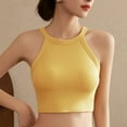 thumbnail image 2 of LAJPXKHY Built in Bra Tank Tops for Women Workout Yoga Top Summer Halter High Neck Seamless Basic Sleeveless Athletic Running Shirts, 2 of 7