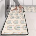 thumbnail image 2 of Kitchen Rugs Sets Of 2,Beige Boho Bohemia Rainbows Hearts Pattern Anti Fatigue Kitchen Mat Rugs Non Slip Washable,Decorative Kitchen Floor Mats for Kitchen,Sink,Laundry,17"x47"+17"x47", 2 of 5