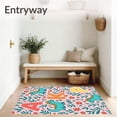 thumbnail image 3 of ODIKA 8'x10' Machine Washable Non-Slip Area Rug, Prehistoric Animal Alphabet Garden Featuring Dinosaur Letter Characters High Traffic Rug with Pad, Pink, 697979, 3 of 8