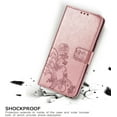 thumbnail image 5 of Cases for iPhone 14 Pro Wallet Case for Women with Card Holder Embossed Flower Clover Flip Kickstand PU Leather Magnetic Protective Cover with Lanyard for Apple iPhone 14 Pro 6.1" Rose Gold, 5 of 14