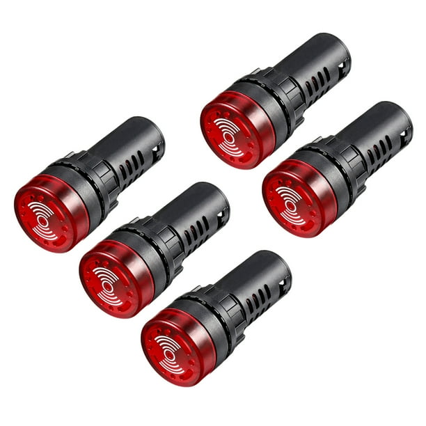 Pilot Light /DC 12V Panel Indicator Flashing Alarm with Buzzer, Red