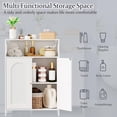 thumbnail image 4 of Bathroom Storage Cabinet, Bathroom Floor Storage Cabinet, Freestanding Bathroom Cabinet with Double Doors and Adjustable Shelves, White 11.8" D x 23.6" W x 33.5" H YYG12W, 4 of 9