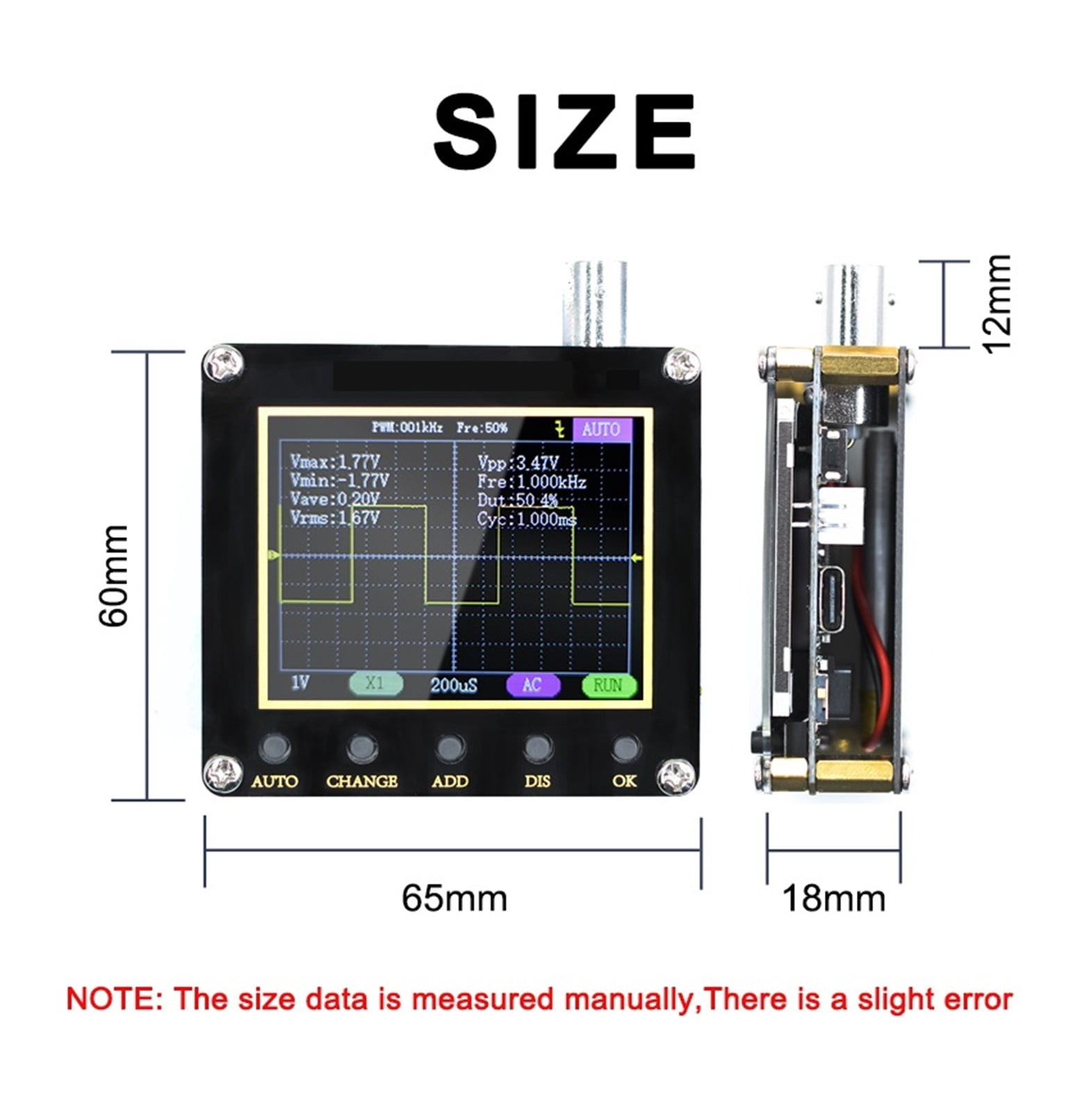 138pro Handheld Portable Digital Oscilloscope 2.4 Inch Multi-function Digital Oscilloscope One Button Logic Analyzer