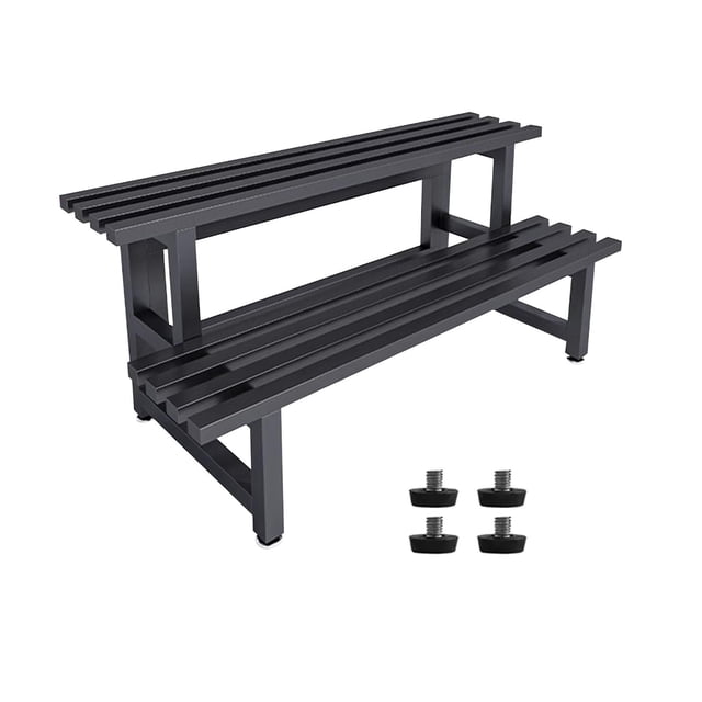Soporte para plantas Zulema de 2 niveles organizador de Metal negro 120cmx38cmx53cm