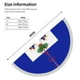 thumbnail image 3 of Christmas Tree Skirt Haitian Flag Xmas Tree Skirt with Tassels Christmas Holiday Decoration 48", 3 of 6