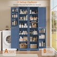 thumbnail image 7 of Hiphuta 71" Tall Narrow Bathroom Storage Cabinet, Slim Bathroom Storage Tower with Adjustable Shelves & Door Shelves, Narrow Cabinet with Doors for Small Spaces, Blue, 7 of 7