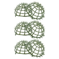 HEMOTON Artificial Topiary Ball Tree Support with Unique Design for Floral Arrangements Green Plastic 3 Pieces