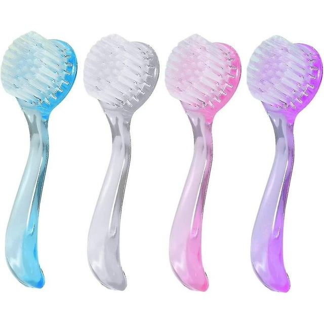 4pcs Color Plastic Nail Brush, Nail Brush Grip, Nail Cleaning Brush, Hand Washing Brush, Hand Cleaning Brush