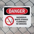thumbnail image 5 of (2 Pack) Hazardous Waste Storage Flammable No Smoking OSHA Danger Sign 18 Inch X 12 Inch Plastic Sign, Weather Resistant, UV Protected for Workplace, Business, and Construction Site,, 5 of 8