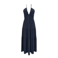 thumbnail image 5 of MYAOYI Women's Wedding Guest Halter Maxi Dress Summer Deep V Neck Tiered Flowy Backless Dress for Beach Vacation Cocktail Party Evening Event, 5 of 6