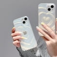 thumbnail image 2 of Funda para teléfono con relieve láser con purpurina y ondas de agua, adecuada para iPhone 14, funda protectora para iPhone 13, transparente con todo incluido, 2 of 6