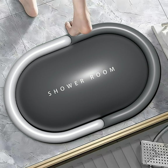 Latrodar Diatom Mud Bathroom Rug Bath Mat Super Absorbent Living Room Floor Practical&Affordable oor Mat Bathmat Rugs Gray Home Gadgets