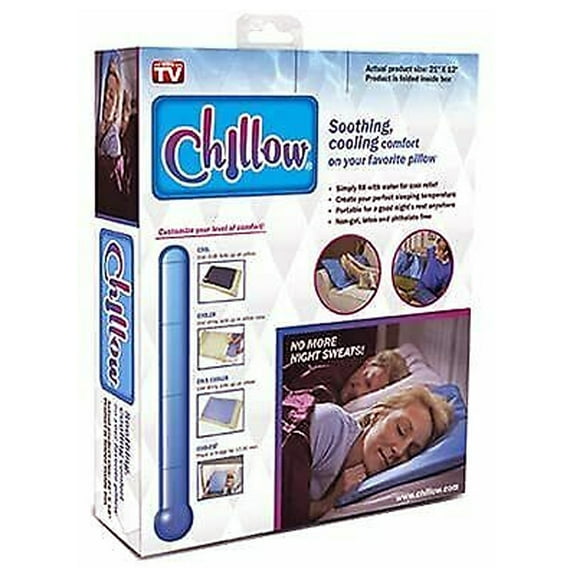 Chillow - Cooling Pillow Insert for Relaxing Restful Sleep - Polyester - Adult - Blue Standard Size