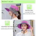 thumbnail image 2 of Chapeaux Bob d'Été pour Femmes Ponytail Protection UV Safari Randonnée Grand Bord Plage Pliable en Maille Casquette de Pêche, 2 of 4