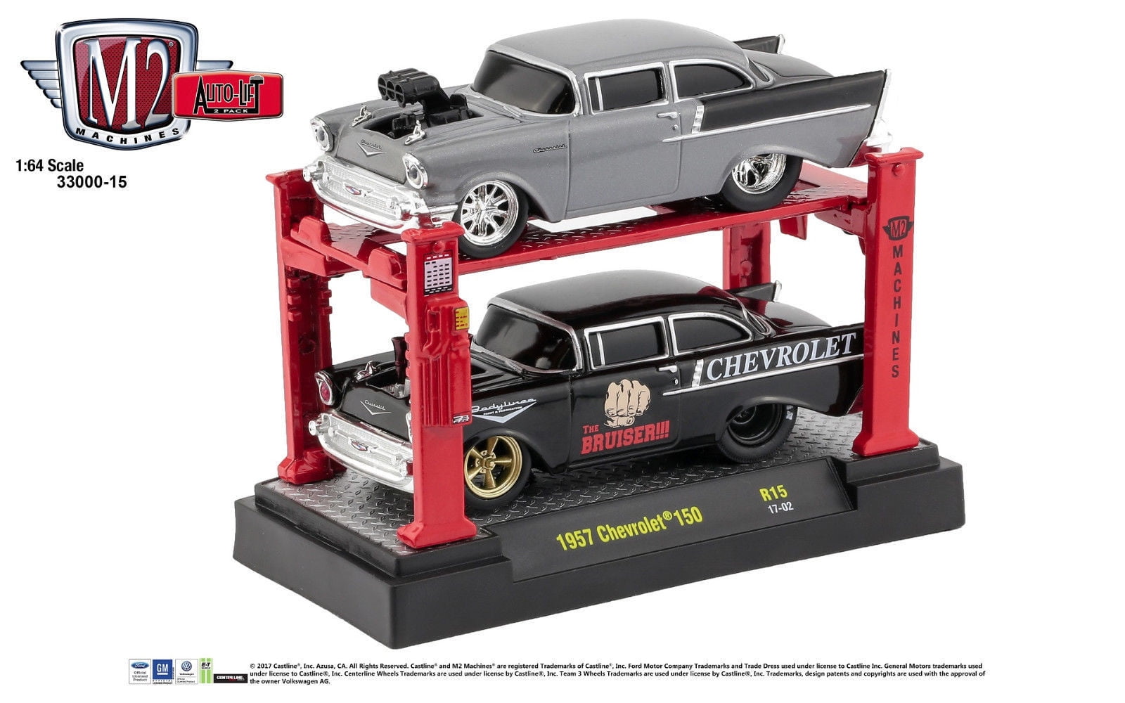 1 of 6880 M2 Machines by M2 Collectible Ground Pounders 1957 Chevy 150 1:64 Scale R18 18-09 Orange Details Like NO Other