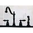 thumbnail image 5 of Kingston Brass KB1795PKLBS 8 x 16 in. Widespread Kitchen Faucet with Brass Sprayer, Oil Rubbed Bronze, 5 of 7