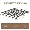 thumbnail image 4 of Cama baja King 6'' - estructura metálica robusta - soporte de lamas de acero - antideslizante y silenciosa - fácil montaje - almacenamiento bajo la cama - sin base adicional, 4 of 8