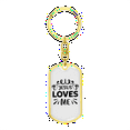 thumbnail image 4 of Jesus Loves Me Stainless Steel or 18k Gold Premium Swivel Dog Tag Keychain, 4 of 16