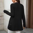 thumbnail image 6 of Lovzfmll Cardigan Sweaters for Women, Pockets Knit Outerwear Mid-Length Tops Women Fall Clothes Ribbed Early Fall Fashion, 6 of 8