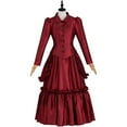 thumbnail image 2 of Women's Gothic Victorian Red Dress Steampunk Bustle Gown Renaissance Costume, 2 of 7