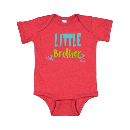 

Inktastic Little Brother Baby Brother Arrow - Blue Green Gift Baby Boy Bodysuit