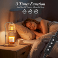 thumbnail image 3 of Candle Warmer Lamp with Timer and Dimmer, Height Adjustable Electric Jar Candle Warmer with Glass Shade, Wooden Base and 4 Brightness Levels, No Flame, Gold, 3 of 9