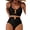 Black, variant on SHEWIN Swimsuit for Women 2 Piece Bathing Suits High Waist Bikini Sets Texture Swimming Suits Full Coverage Beach Essentials Blue M