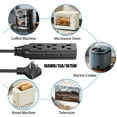 thumbnail image 7 of 1 FT Short Power Extension Cord, 3 Outlet, SJT 16 AWG Flexible Power Cord, Black - 2 Pack, 7 of 7