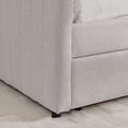 thumbnail image 5 of Queen Size Daybed with Drawers - Beige Linen Upholstery Sofa Bed (86.5"x65") - Vertical Stripe Design, Ideal for Bedroom, Living Room, Office - Comfortable & Stylish, 5 of 18