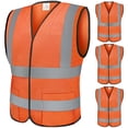 thumbnail image 1 of Chaleco de seguridad TICONN ANSI II de malla reflectante naranja S, paquete de 4, 1 of 6