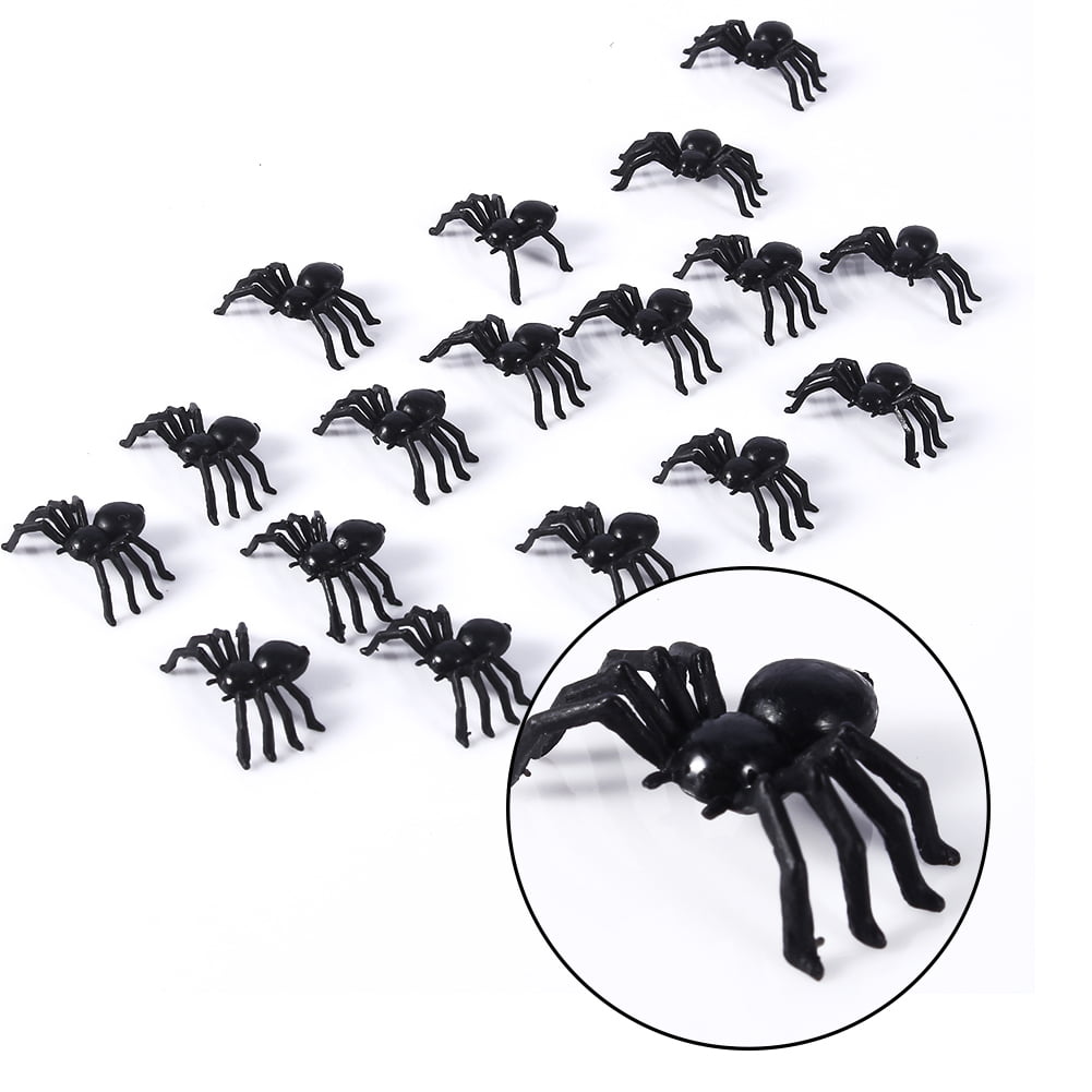Details about   50Pcs Hot Halloween Decor Spiders Small Black PVC Fake Spiders Toys New FW 