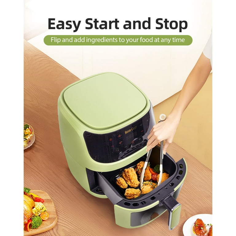 Air Fryer on Sale Air Fryer Oven 8.5QT, Digital One Touch Screen Airfryer,  Oil less Air Cooker that Crisps, Roasts, Reheats, Easy Meals, Nonstick and  Dishwasher Safe Basket, Stainless Steel, Green 