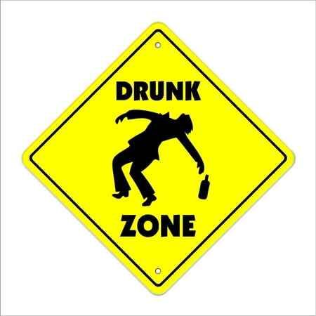 Drunk Crossing Sign Zone Xing | Indoor/Outdoor | 14