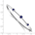 thumbnail image 2 of Real 14kt White Gold Diamond and Cabochon Sapphire Bangle; 7 inch; for Adults and Teens; for Women and Men, 2 of 2