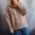 thumbnail image 2 of IROINNID Womens Sweater Turtleneck Pullover Sweater Solid Color Loose Mid-Length Long Sleeve Tops Blouse Knitted Sweater, 2 of 5