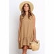 thumbnail image 2 of Vestido De Mujer Sin Mangas Chaleco De Puntos Vestido Suelto De Cuello Redondo Con Volantes, Caqui, M Vogacara AP002086-02, 2 of 7