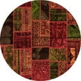thumbnail image 1 of Ahgly Company Indoor Round Oriental Orange Modern Area Rugs, 5' Round, 1 of 4