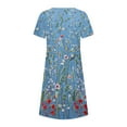 thumbnail image 5 of Rciityk Blue Midi Dresses for Women Casual Loose Printed T-Shirt Swings Dress Summer Flowy Vacation Beach Dress with Pockets, 5 of 5