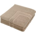 thumbnail image 3 of GLAMBURG Premium Cotton 20x32 inch 2-Pack Bath Mats - 100% Ringspun Cotton - Luxury Hotel & Spa Quality - 800 GSM - Durable Soft Highly Absorbent - Machine Washable - Tan, 3 of 6