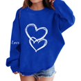 thumbnail image 3 of AUDeals Girls Cotton Love Heart Sweatshirt - Round Neck Long Sleeve Loose Fit Pullover Top for Kids Spring Fall Casual Wear, 3 of 6