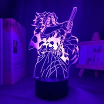 Demon Slayer Kokushibo lamp Anime Light 3D LED Night Lights Table Lamp for Home Decor Decorative Xmas Gift Children's Manga Light(16 Colors with Remote)