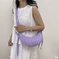 thumbnail image 3 of Bolso Bandolera Crescent para Mujer Con Lazo Diario Acolchado Color Liso () Morado, 3 of 9
