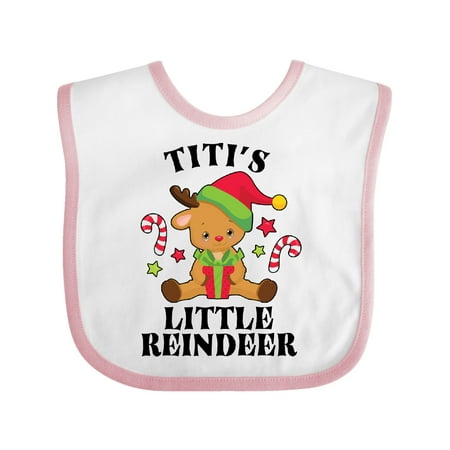

Inktastic Christmas Titi s Little Reindeer with Candy Canes Gift Baby Boy or Baby Girl Bib