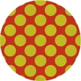 thumbnail image 1 of Ahgly Company Machine Washable Indoor Round Transitional Neon Red Area Rugs, 3' Round, 1 of 7