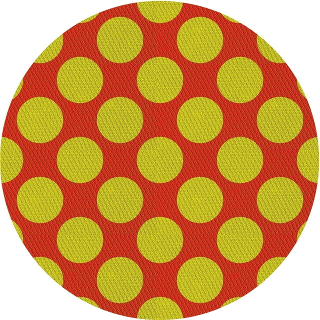 Ahgly Company Tapis Rond Lavable en Machine Intérieur Transitionnel Rouge Néon, 4 Pieds Rond
