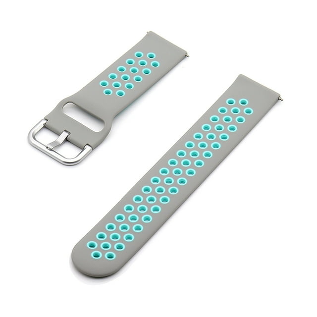 TFixol Replaceable Silicone Watch Strap Buckle Breathable Watch Band Strap Compatible with 20mm Universal Smart Watch Grey&Blue